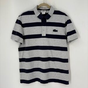Lacoste striped polo blue gray regular fit Size 6 (XL)